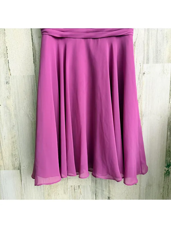 Azazie Women A4 Magenta Pleated Chiffon Fit Flare Formal Dress - Image 4