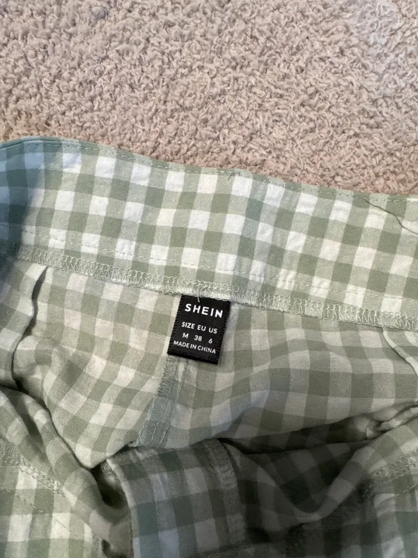 Green Gingham Pants Shein - Image 3