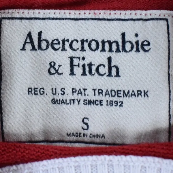 Abercrombie & Fitch Red Ski Graphic Sweater Womens Small Striped Trim Knit1R6047 - Image 5