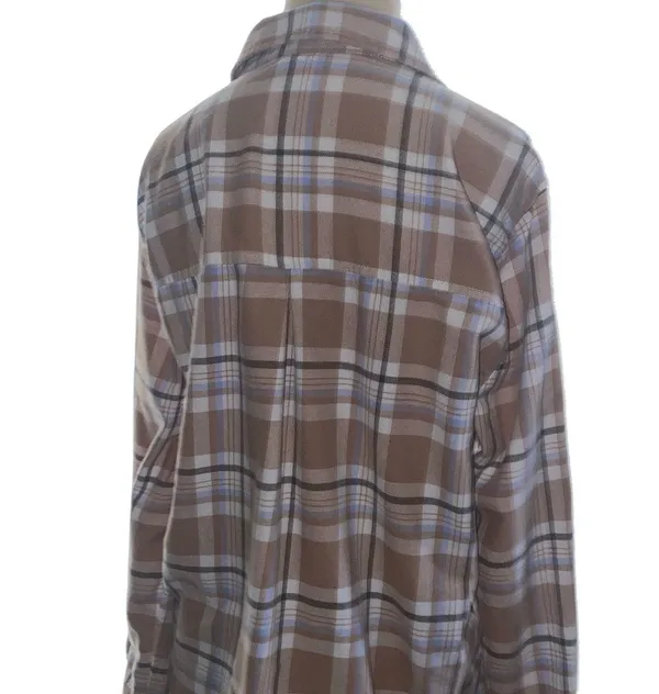 Aeropostale Beige/Tan Plaid Flannel Shirt - Image 4