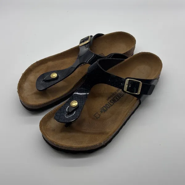 Birkenstock Gizeh Galaxy Black Glitter Patent Leather Sandals Womens 39 L8 M6 - Image 6
