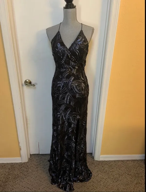Boutique Prom Black/Rose Gold Sequin Dress - Image 9