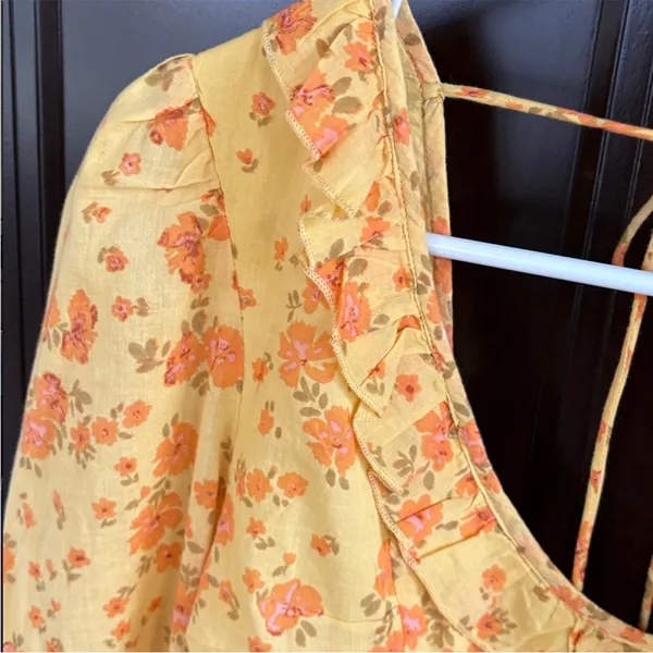 EUC Free People Another Life Crop Top Floral Honey Combo Size Medium - Image 3