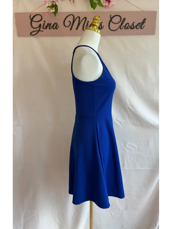 Olivia Rae Women's Royal Blue Sleeveless Fit and Flare Dress, Size Medium - Image 3