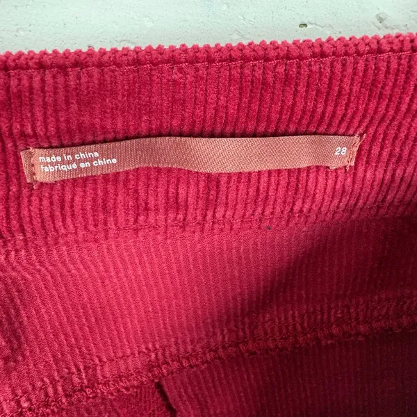 Anthropologie Pilcro Yaya Mid Rise Corduroy Cropped Flare Jeans Pink Rose 29 - Image 6
