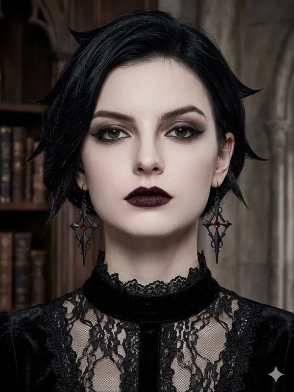 Retro Style Gothic Black Cross Earrings Funky Vintage Style Faux Fashion Jewelr - Image 7