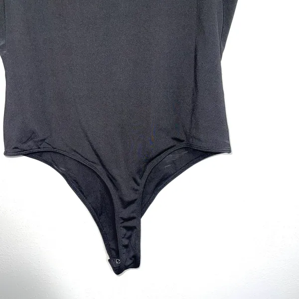 Maurices Edgely NWT Solid Black Double V Sleeveless Thong Bodysuit - Image 9