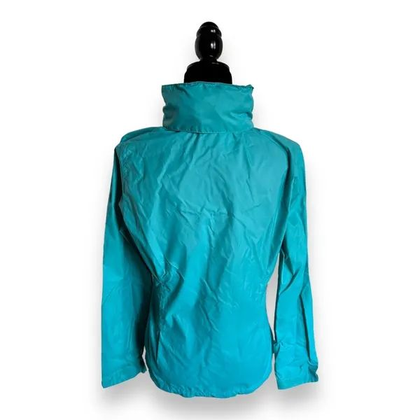 Columbia Women's Teal Rain Jacket M Lightweight Hooded Windbreaker‎ Full Zip - Image 8