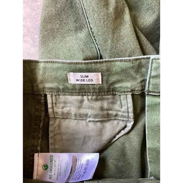 J.Crew Slim Wide Leg Pants Olive Green High Rise Crop AV814 Womens 26 - Image 6