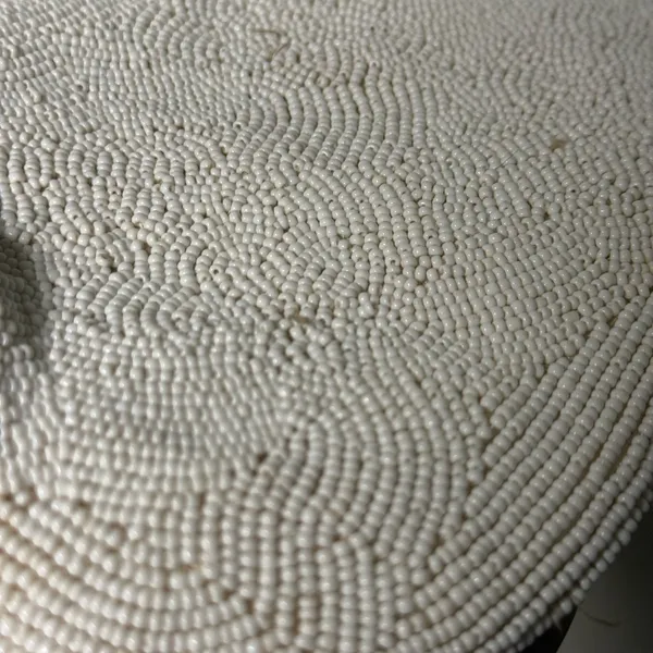 Vintage kiss lock White Beaded Clutch - Image 6