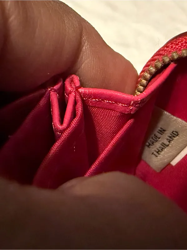 Coach Hot Pink Pebbled Leather Zip Wristlet - Image 5