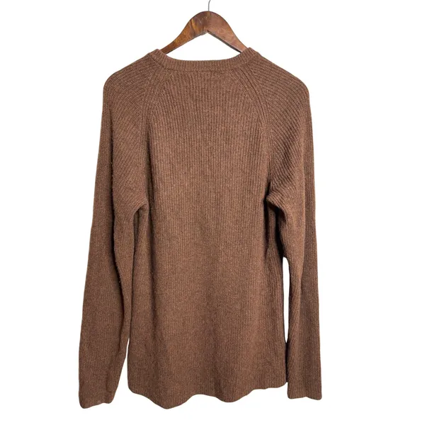 Everlane 100% Cashmere Rib Round Crew Sweater Womans M Brown Relaxed - Image 2