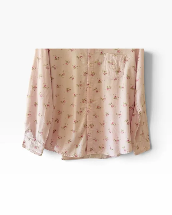 Lauren Ralph Lauren Ditsy floral lavender Embroidered logo Pajama Set SZ M - Image 4