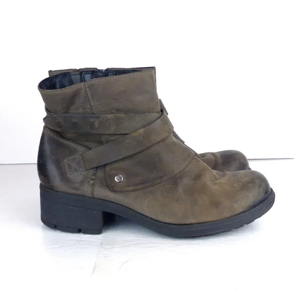 Clarks Artisan Mansi Calla Boots Womens 11M Brown Leather Straps Ankle Moto Boho - Image 2