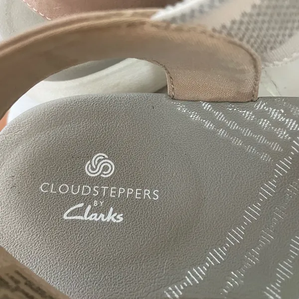 Clarks Beige‎ and Gray Sandals - Image 3