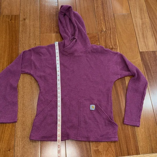 Carhartt Women's Relaxed Fit Heavyweight Long-Sleeve Hooded Thermal Shirt Sz XS - Image 9