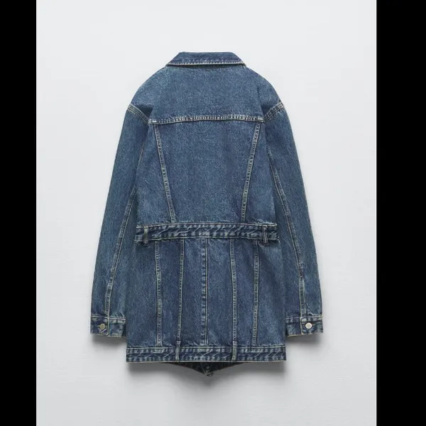 Zara Nwt Denim Trf Dress - Image 9