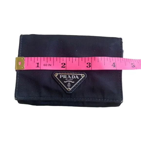 Prada Women’s Nylon‎ Tessuto Mini Wallet Black Iconic Y2K Multi-compartment - Image 9