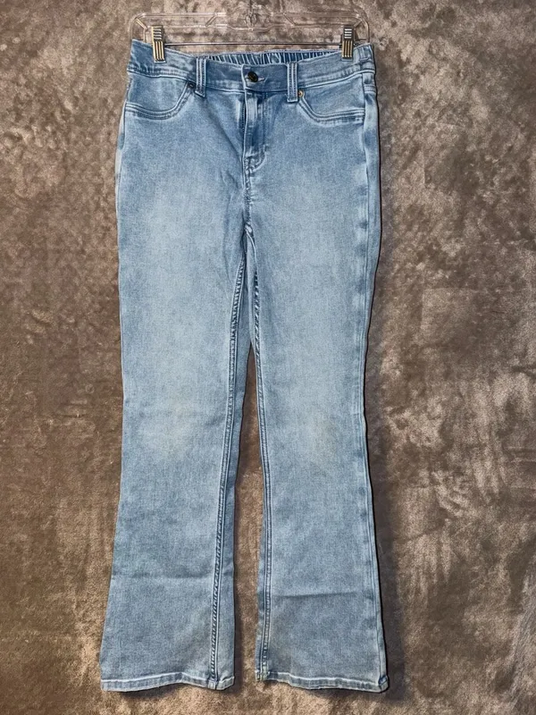 Aerie Light Wash Stretch Pull-On Flare Jeans - Image 2