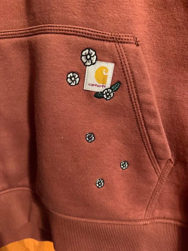 Carhartt Burgundy Hoodie - Image 3