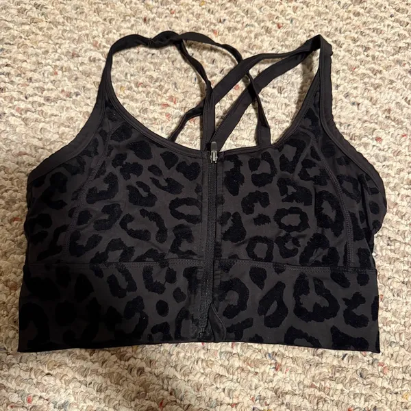 Balance Athletica The Lux Revive Bra Panther Black Velvet Leopard- Size Small - Image 5