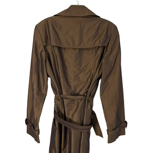 Talbots Size Small Vintage Trench‎ Bronze Brown Coat Belted - Image 7