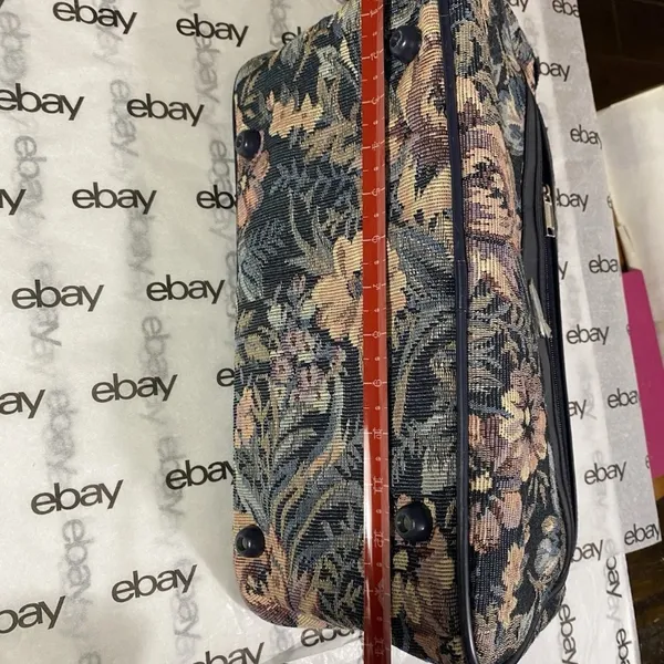 Vintage Jaguar Floral Tapestry Travel Bag Duffel Carry-on - Image 2