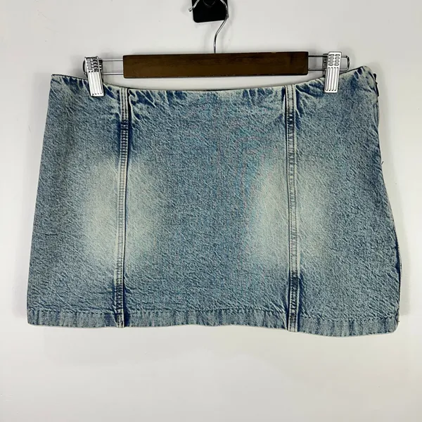 HM Divided 6 Blue Denim Mini Skirt Y2K‎ 90s Grunge Indie Sleaze Streetwear - Image 3