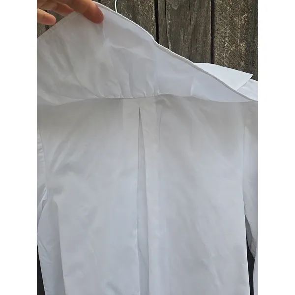 Hill House Home White Ruffle Collar Blouse XS Cotton Button Front Top - Image 5