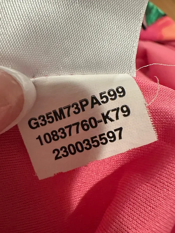 Pappagallo Gwen Peachy Keen Vibrant Summer Pink Tropical Fruit Swing Dress L - Image 10