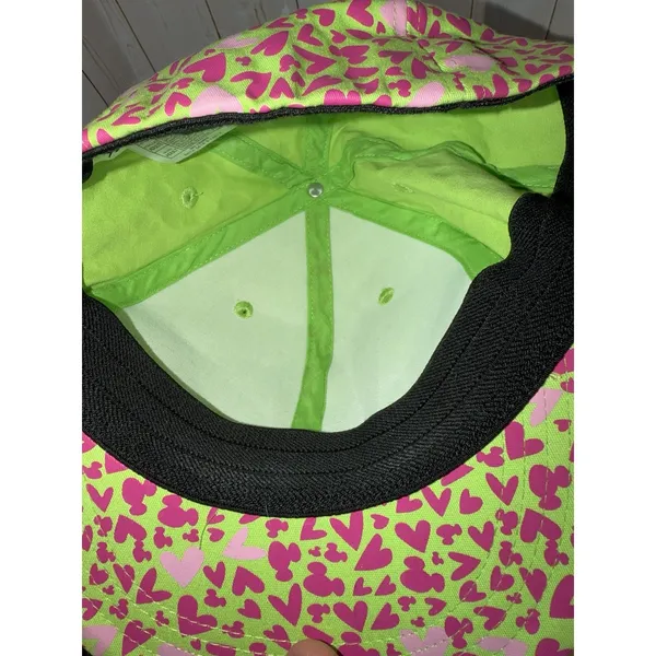 Disney Parks Mickey Ear Green‎ Cap Pink Hearts Graphic All Over Edge Collection - Image 6