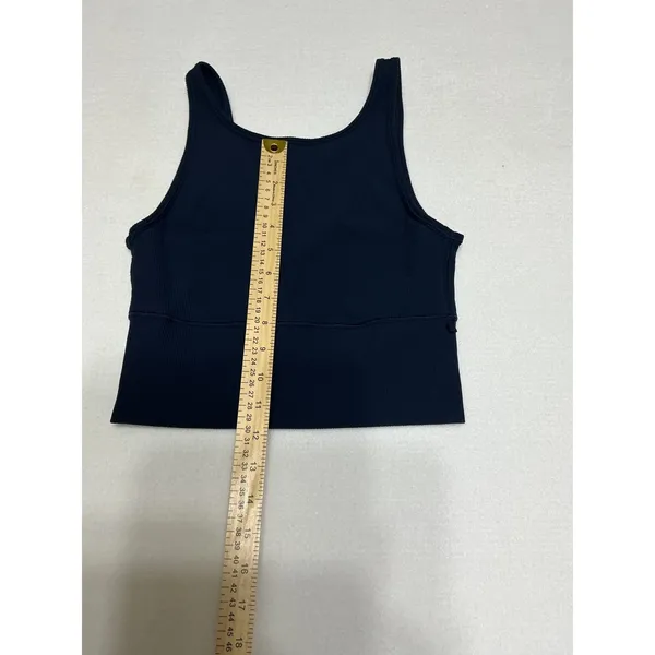 Lululemon Ribbed Power Pivot Tank Navy Blue Reversible V Neck Crop XS S - Image 3