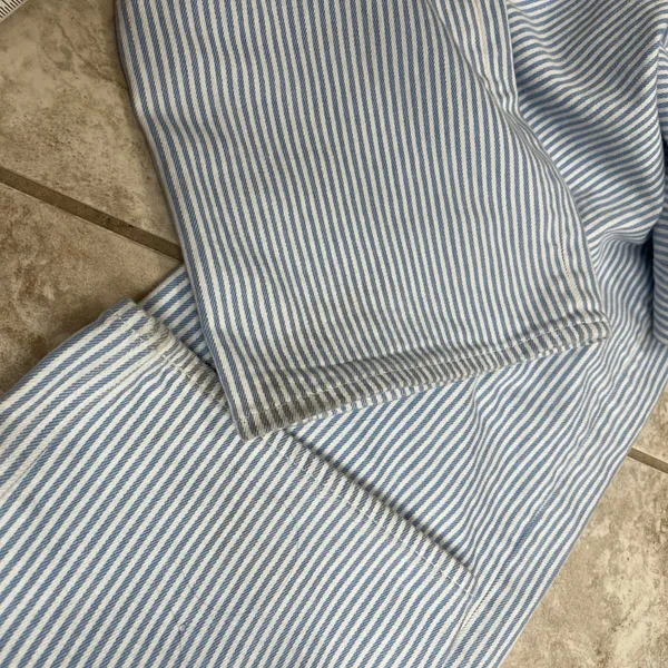 Abercrombie & Fitch 90s Relaxed High Rise Hickory Stripe Jeans Blue White 16LONG - Image 8