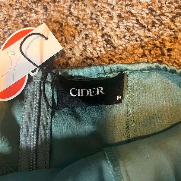 Cider‎ Strapless Mini Dress Party Cocktail Tie Front Green M - Image 2