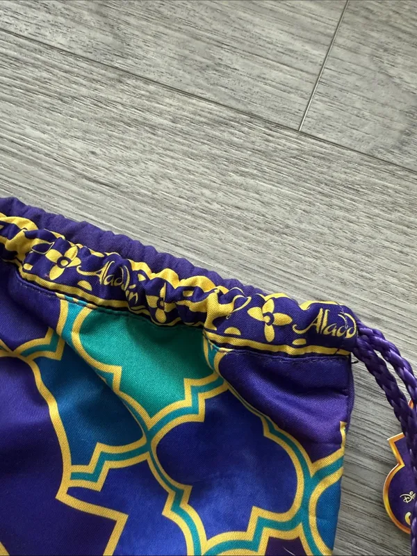 Disney Aladdin Purple & Gold Drawstring Backpack - Image 4