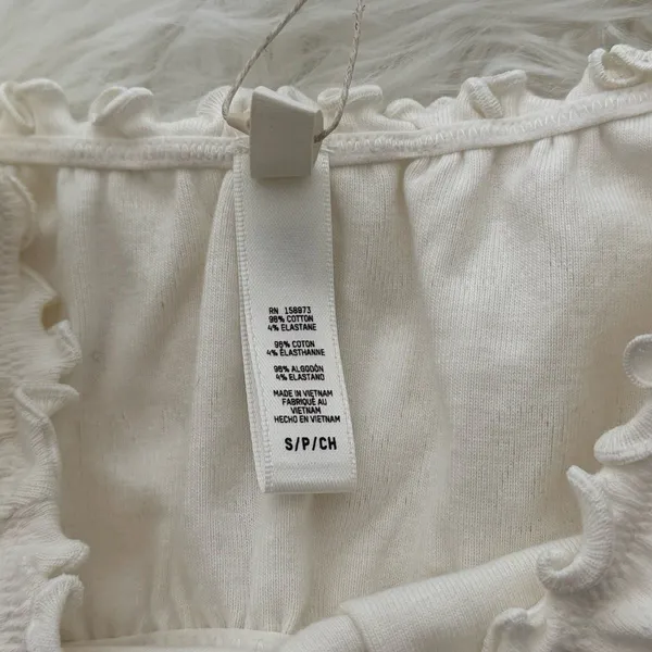 Skims Pointelle Logo Crop Top Marble Size Small - Image 7