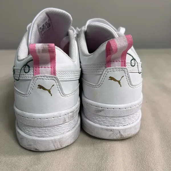 Puma Mayze Floral Platform Sneakers White Pink Embroidered Women’s 8.5 - Image 2