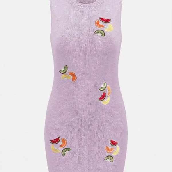 NWOT Pastel Fruit Knit Dress - Image 2