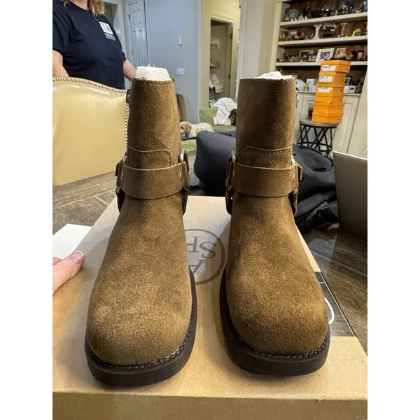 ASH 50mm Texas Suede Boots Women's Size 39 US @ 8.5 424144 Land Moto Boho - Image 4