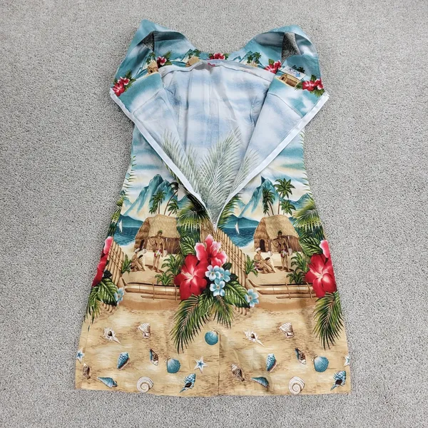 VTG KYs Hawaiian Dress Womens S Tropical Floral Beach Sleeveless Mini Sundress - Image 4