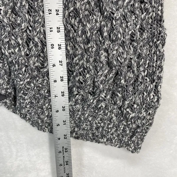 Free People Sweater Jacket Womens XS Oversized Hooded‎ Full Zip Open Knit boho - Image 9