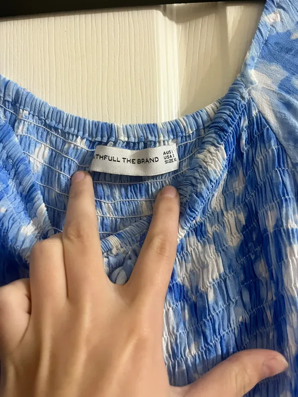 Faithful the Brand Magnolia Mini Dress in Blue Roos Tie Dye - Image 5