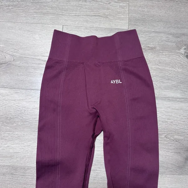 AYBL Women Burgundy Seamless‎ High Waisted Compression Gym Leggings Size Small S - Image 2