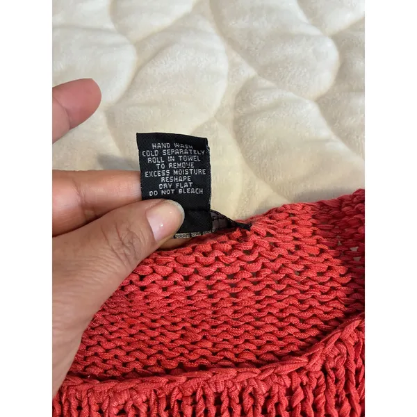 State-ments Knit Sweater Coral Red Long Sleeve Pullover Casual Business-‎ XL - Image 5