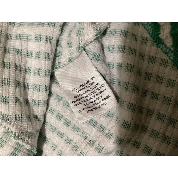 Maeve by Anthropologie Tank Top Womens Small Green White Striped Textured Knit - Image 5