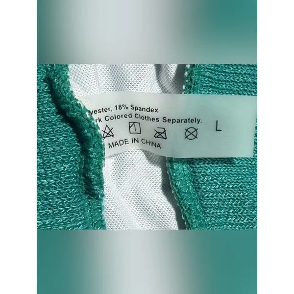Ribbed Bikini Set-High Waisted & Triangle Top L 12 14 NWOT - Image 2