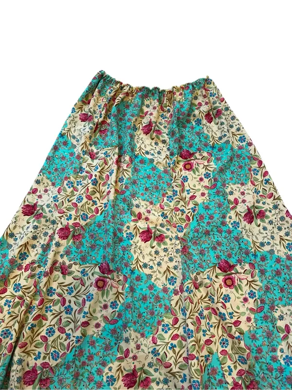 Sag Harbor Vintage Cottagecore Floral Midi Skirt Lace Trim Flowy Fairy Feminine - Image 2