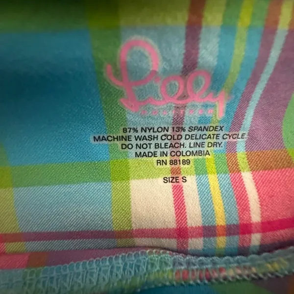 Lilly Pulitzer Madras Plaid‎ Micro Mini Skirt Stretch Size Small Pull On Preppy - Image 4