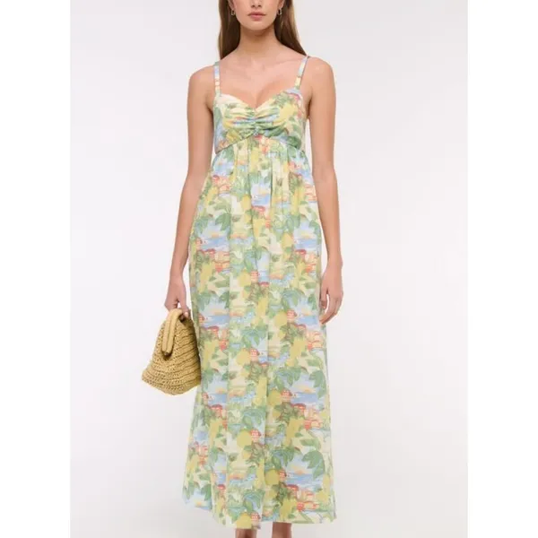 ABERCROMBIE & FITCH Sweetheart Babydoll Maxi Dress Size Medium - Image 2