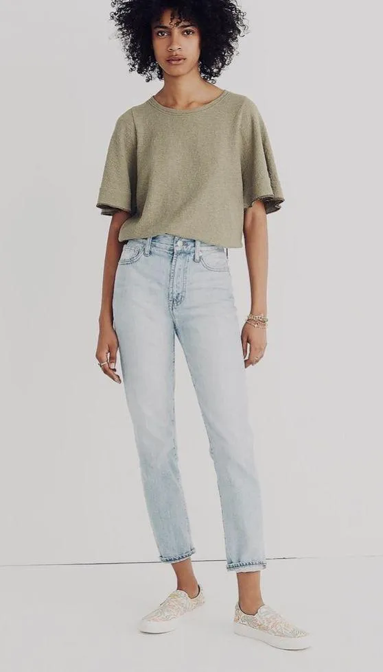 Madewell Texture & Thread Flutter-Sleeve Top Size M - Image 2